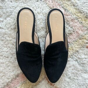M Gemi black suede slide mule espadrilles 42